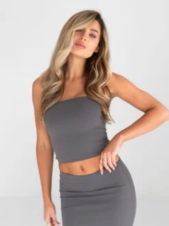 Alessia Bandeau Top - Charcoal -BLAKELY CLOTHING SHOP B118 4CHARCOAL 04D
