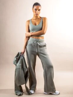 Apex Wide Leg Sweatpants - Safari Green -BLAKELY CLOTHING SHOP B161SAFARID 3 743260a3 f08f 4bce add5 7d5091fd83c4