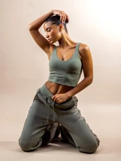 Apex Wide Leg Sweatpants - Safari Green -BLAKELY CLOTHING SHOP B161SAFARID 4 4e02a991 cd1d 44db 98d2 fe585d846368