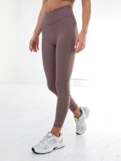 Studio Crossover Leggings - Mauve Brown -BLAKELY CLOTHING SHOP B602LightBrown 03D