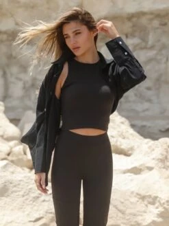 Sofia Soft Vest - Black 4 Sofia Soft Vest - Black -BLAKELY CLOTHING SHOP Brand 16D