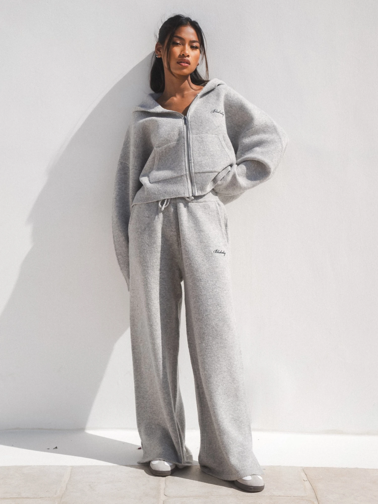 Knitted Wide Leg Sweatpants - Marl Grey Knitted Wide Leg Sweatpants - Marl Grey -BLAKELY CLOTHING SHOP Brand 18D 483171cd 6f08 4d13 9987 c4bf79fd0ae2