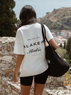 Italia Oversized T-Shirt - Flat White -BLAKELY CLOTHING SHOP Brand 24D