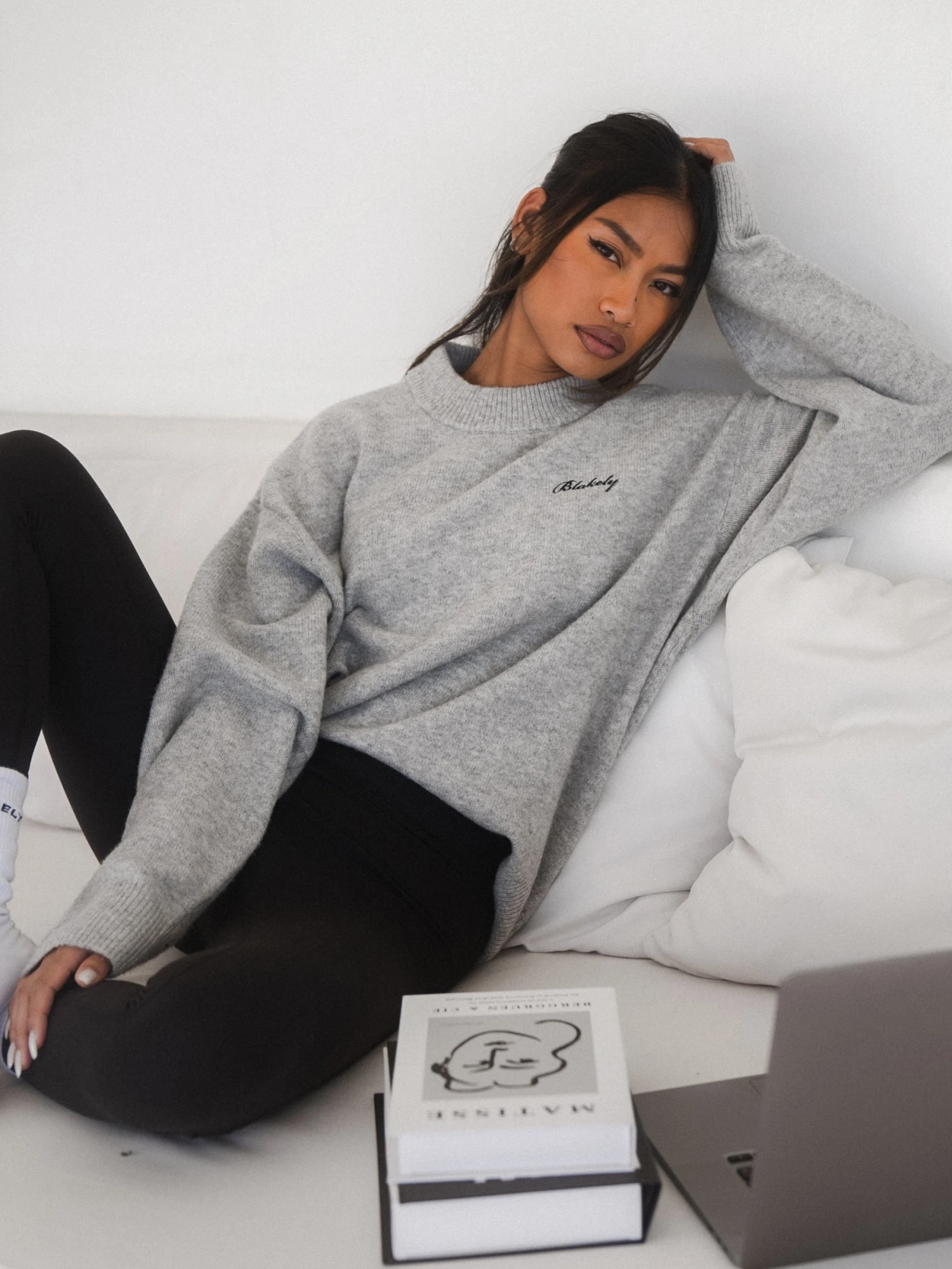 Oversized Knitted Jumper - Marl Grey Oversized Knitted Jumper - Marl Grey -BLAKELY CLOTHING SHOP Brand 25D 2d8053ab f1df 47df bda9 16ef7a58a7f0