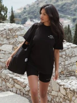 Italia Oversized T-Shirt - Black -BLAKELY CLOTHING SHOP Brand 34D