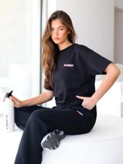 Cloud Print Oversized T-Shirt - Black -BLAKELY CLOTHING SHOP CLOUDBRAND2D 2