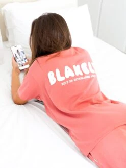 Cloud Print Oversized T-Shirt - Sunrise Coral -BLAKELY CLOTHING SHOP CLOUDBRAND2D 4