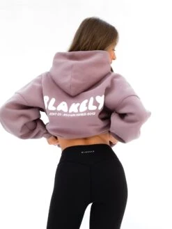 Cloud Print Oversized Hoodie - Dusty Pink