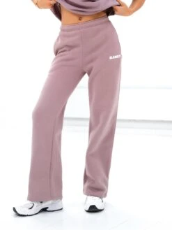 Cloud Print Wide Leg Sweatpants - Dusty Pink