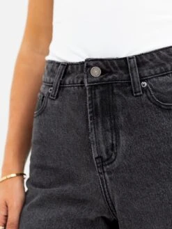 Blakely High Rise Denim Shorts - Washed Black -BLAKELY CLOTHING SHOP J8003BLACK02D