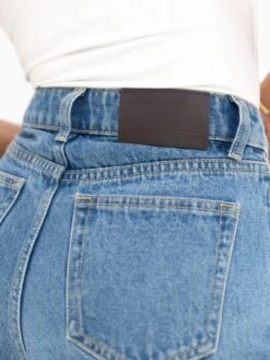 Blakely High Rise Denim Shorts - Mid Blue -BLAKELY CLOTHING SHOP J8003MIDBLUE05D