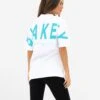 Isabel Oversized T-Shirt - White & Aqua 1 Isabel Oversized T-Shirt - White & Aqua -BLAKELY CLOTHING SHOP LEAD196IWWHITE AQUA05D