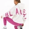 Isabel Oversized Hoodie - Marl White & Pink 2 Isabel Oversized Hoodie - Marl White & Pink -BLAKELY CLOTHING SHOP LEAD2012PMARLWHITE06D