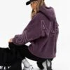 Borg Isabel Oversized Hoodie - Plum -BLAKELY CLOTHING SHOP LEAD2035PLUM02D