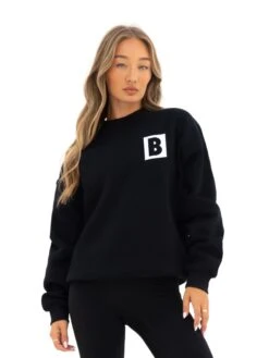 Offset Oversized Jumper - Black