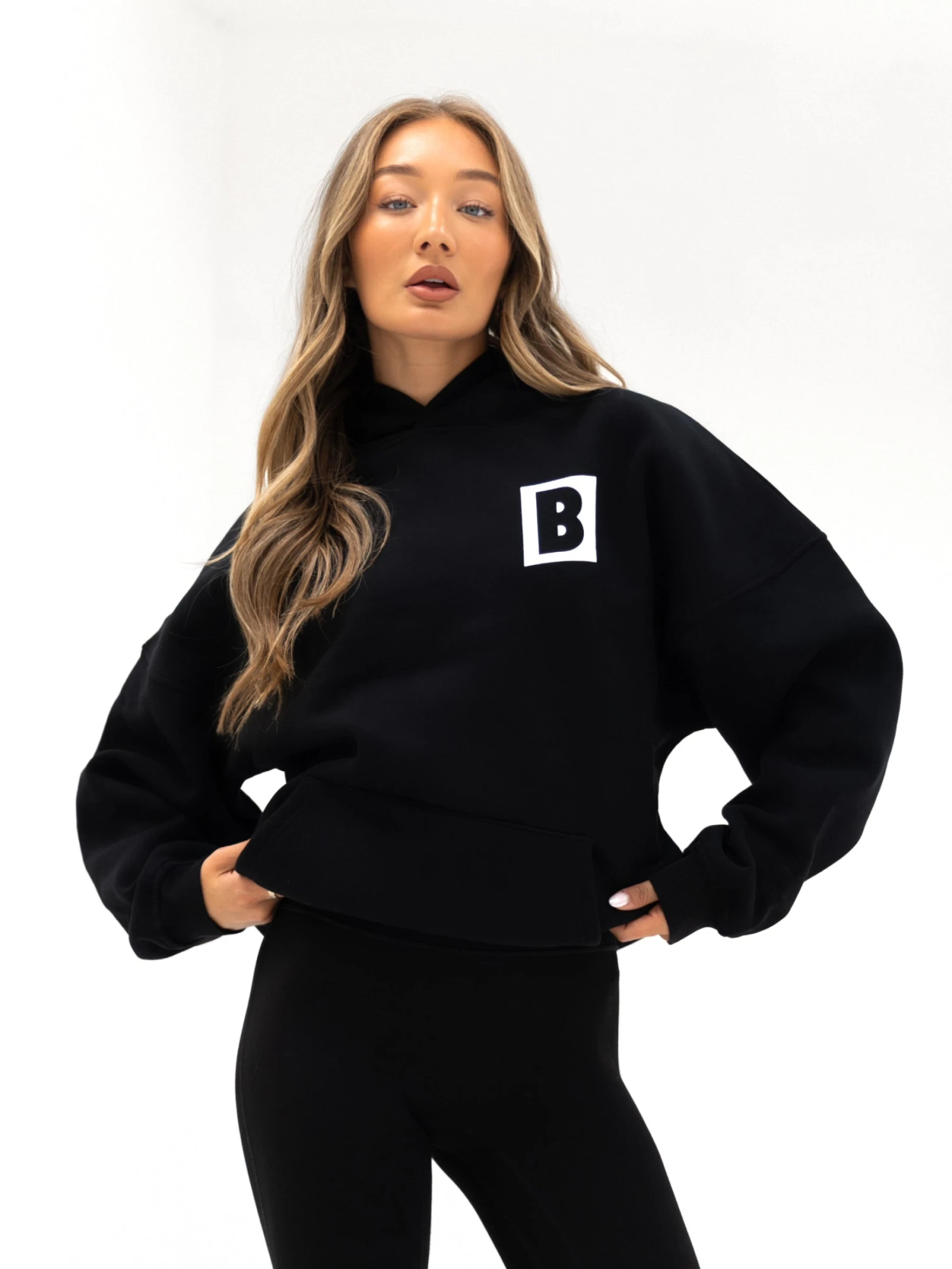 Offset Oversized Hoodie - Black Offset Oversized Hoodie - Black -BLAKELY CLOTHING SHOP LEAD2624M06D