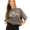 Madison Ultra Oversized T-Shirt - Khaki Brown -BLAKELY CLOTHING SHOP LEAD2671SAFARIGREEN04D