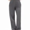 Isabel Wide Leg Sweatpants - Charcoal