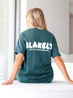 Cloud Print Oversized T-Shirt - Teal Green -BLAKELY CLOTHING SHOP TEALEDIT 1