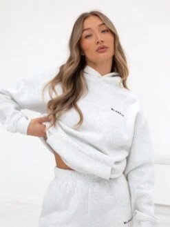 Series Oversized Hoodie - Marl White -BLAKELY CLOTHING SHOP edit836AWMarlWhite 03D
