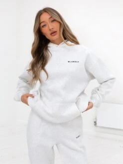 Series Oversized Hoodie - Marl White -BLAKELY CLOTHING SHOP edit836AWMarlWhite 04D
