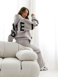 Isabel Wide Leg Sweatpants - Stone -BLAKELY CLOTHING SHOP isabeljoggersbrand 2