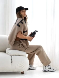 Isabel Wide Leg Sweatpants - Tan -BLAKELY CLOTHING SHOP isabeljoggersbrand 4